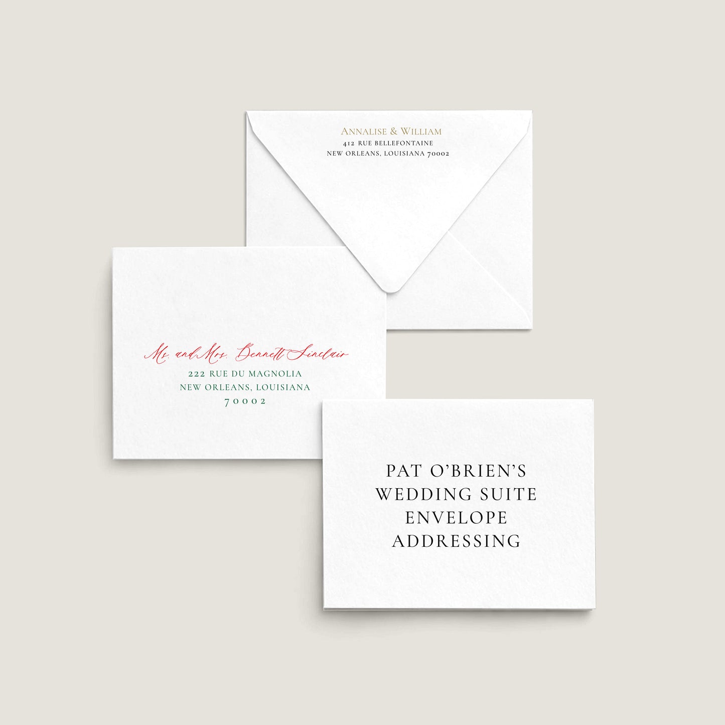 PAT O'BRIENS ENVELOPE ADDRESSING