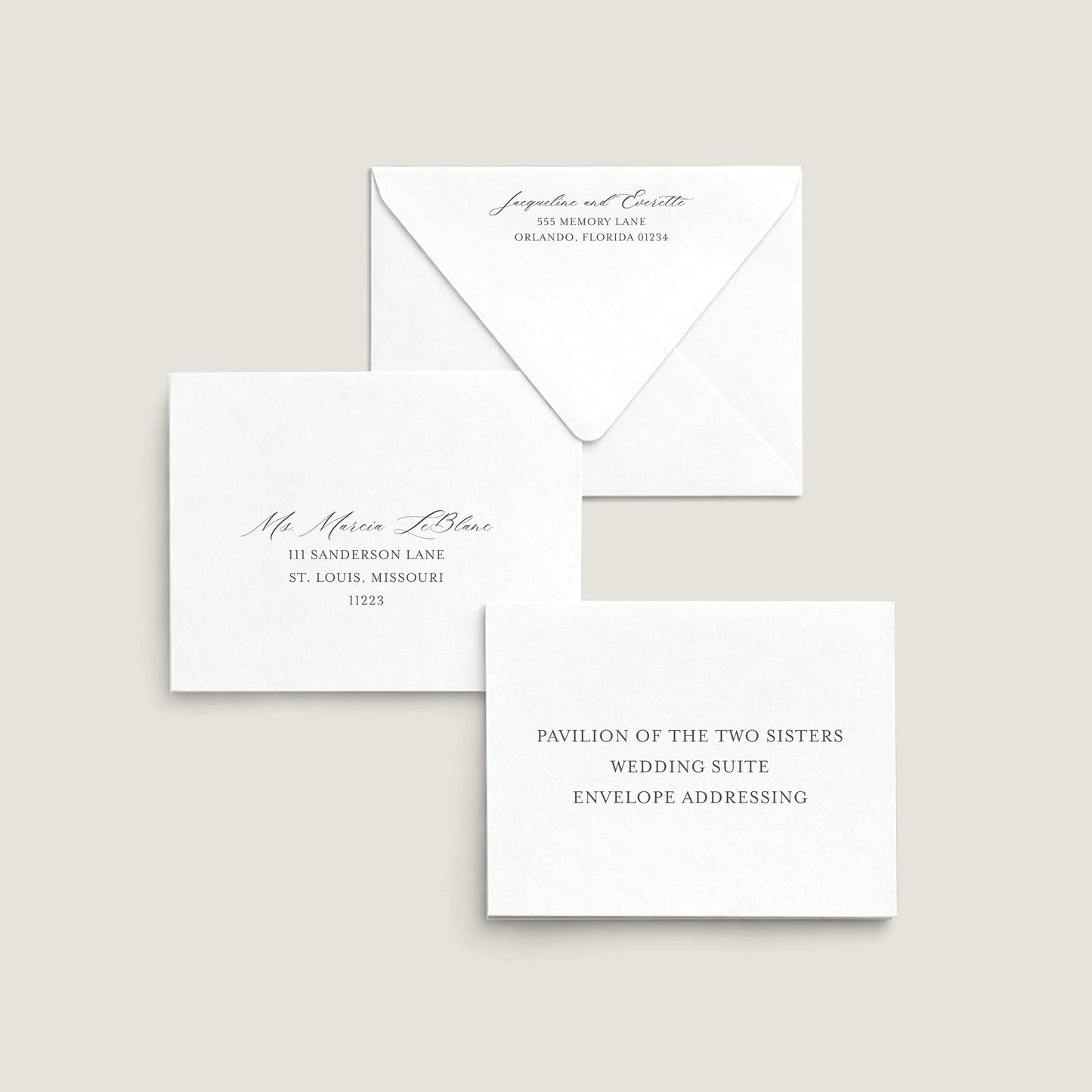 PAVILION OF THE TWO SISTERS ENVELOPE ADDRESSING