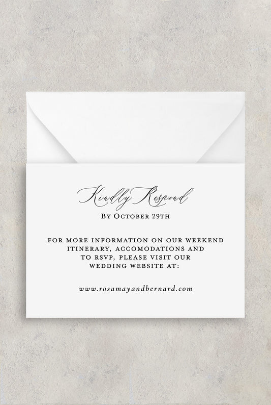 BLACK & WHITE ST. LOUIS CATHEDRAL NEW ORLEANS WEDDING RSVP CARD WITH ENVELOPES