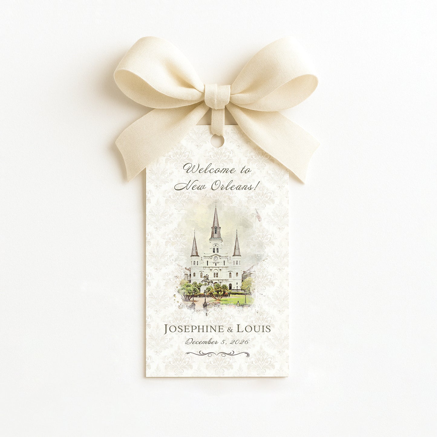 NEW ORLEANS ST. LOUIS CATHEDRAL THANK YOU GIFT TAG