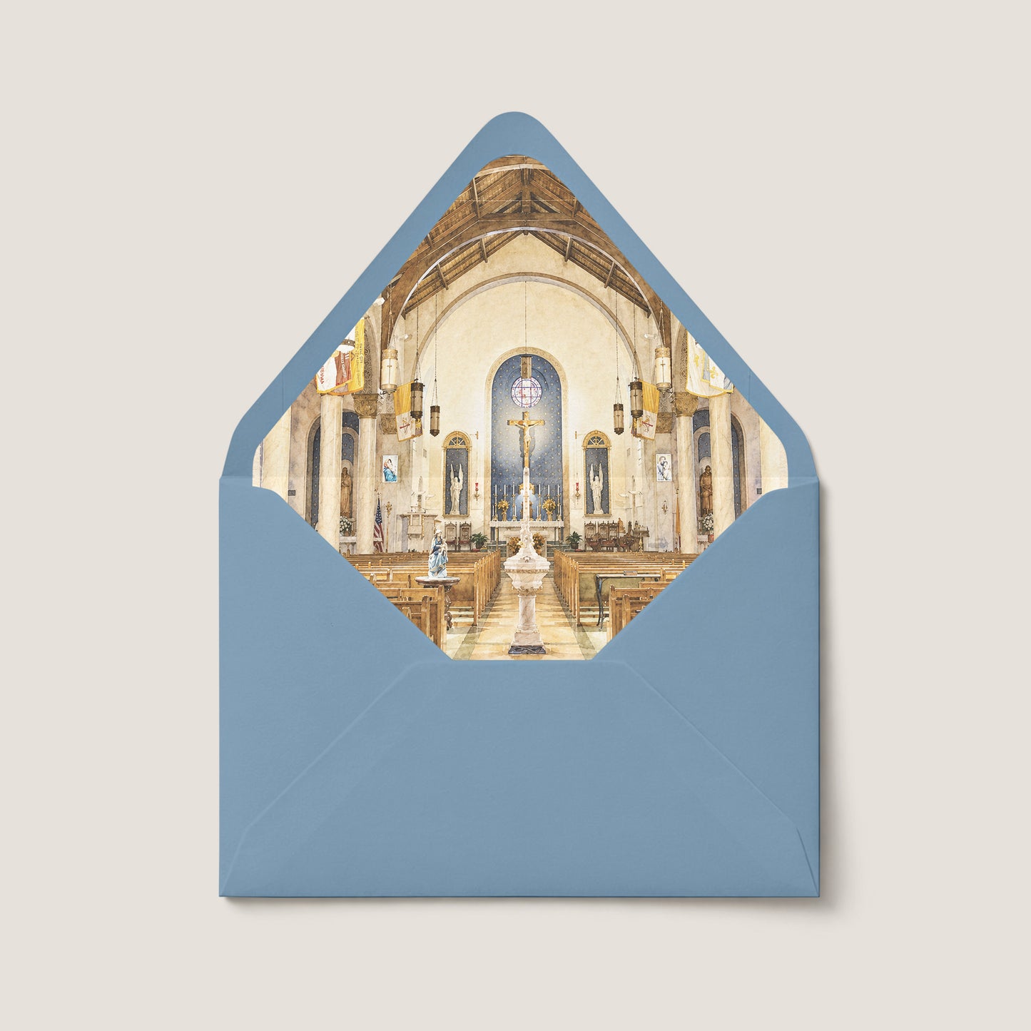 OUR LADY OF THE LAKE CHURCH WEDDING ENVELOPE LINER
