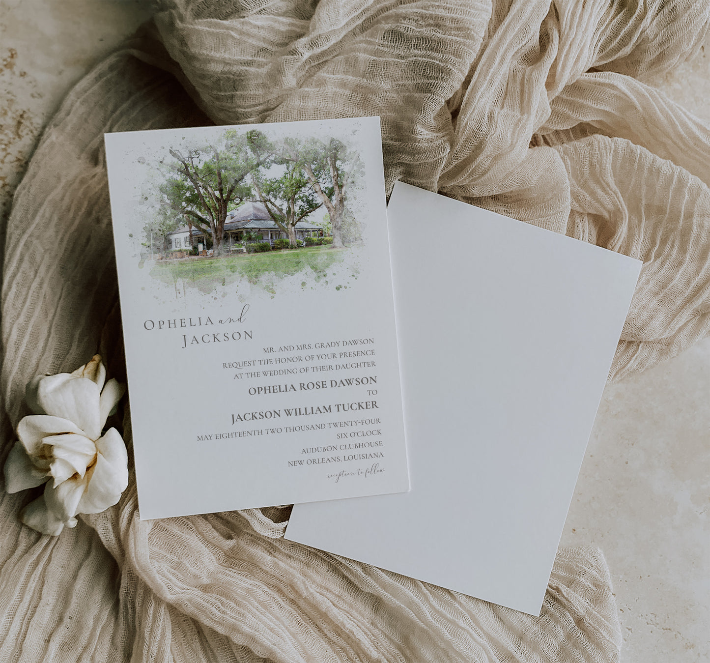 AUDUBON CLUBHOUSE INVITATION WITH ENVELOPES