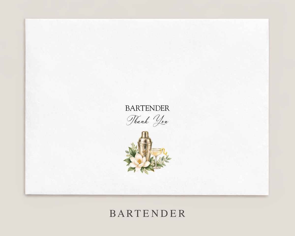 Nola Wedding Vendor Tipping Envelopes