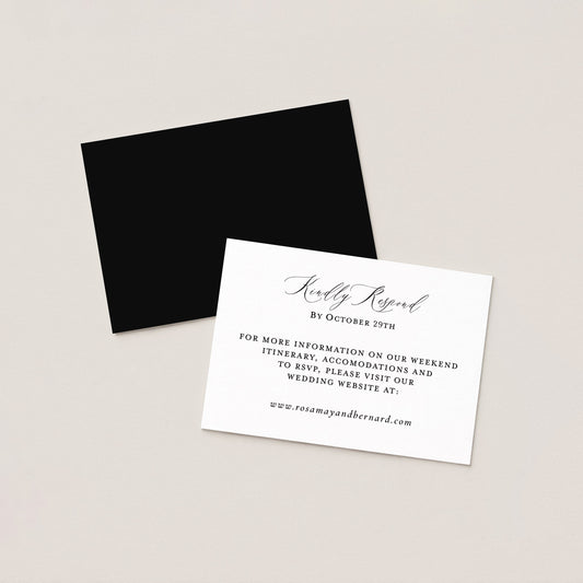 BLACK & WHITE WEDDING WEBSITE RESPONSE CARD