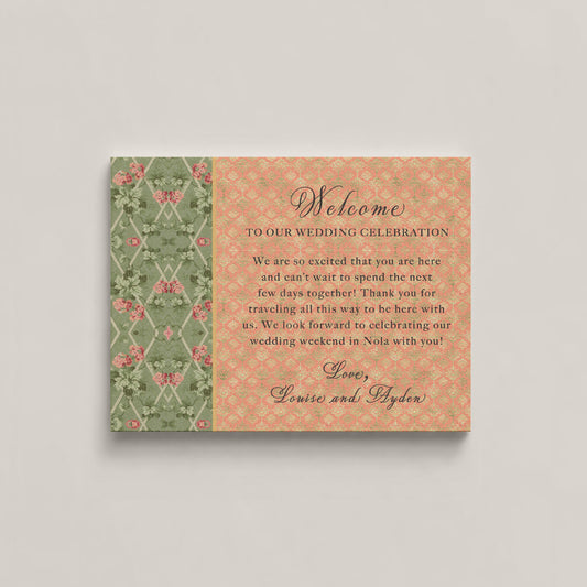 BRENNAN'S DOUBLE-SIDED WEDDING DETAILS CARD