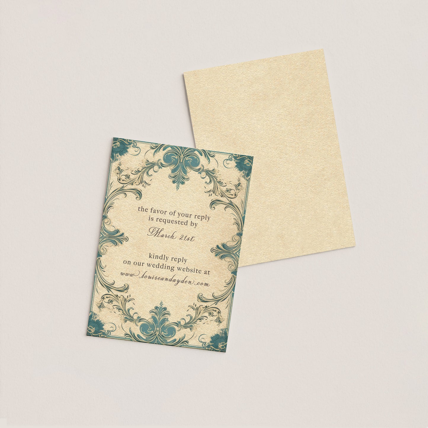 BRENNAN'S DOUBLE-SIDED WEDDING WEBSITE RESPONSE CARD