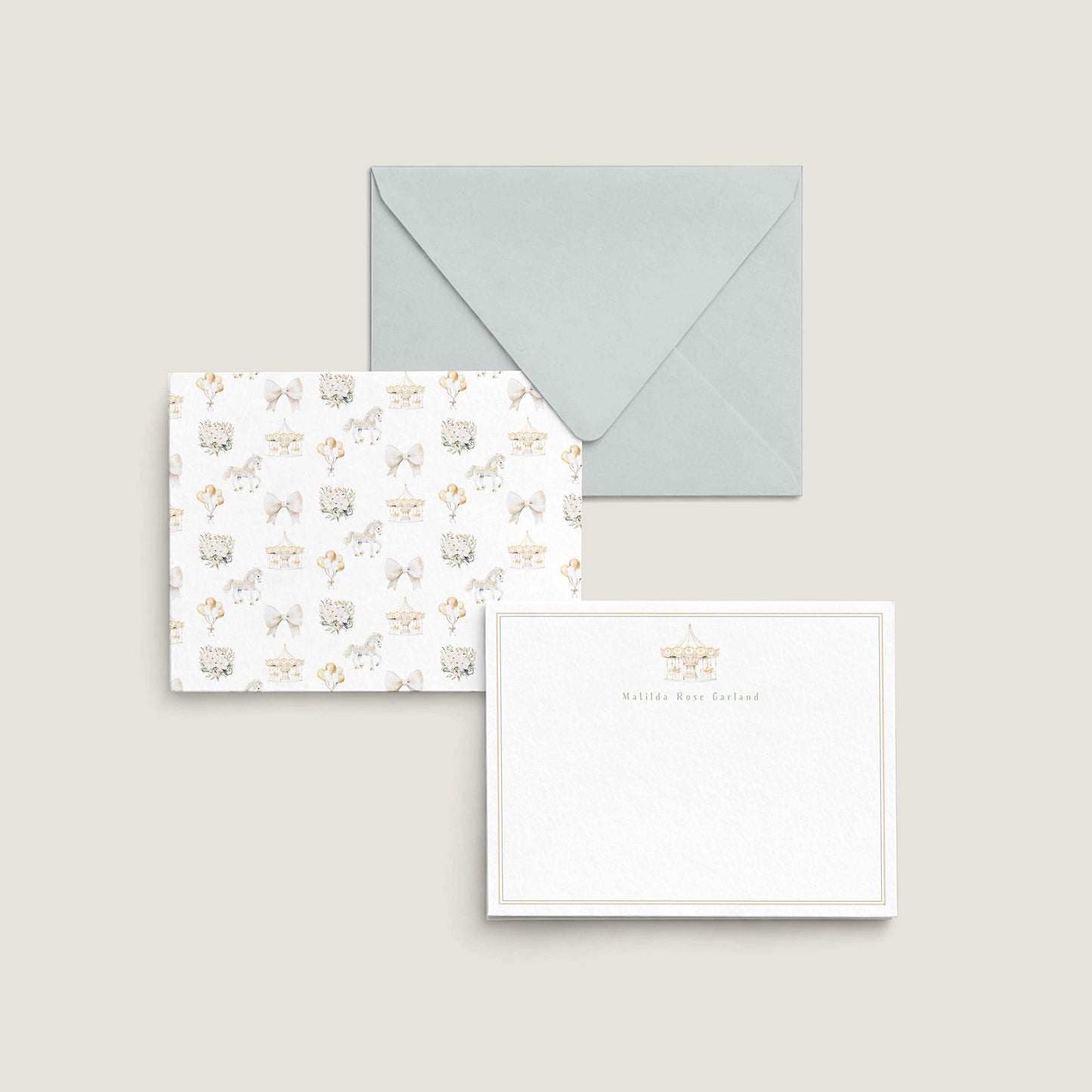 CIRCUS CAROUSEL NOTECARD