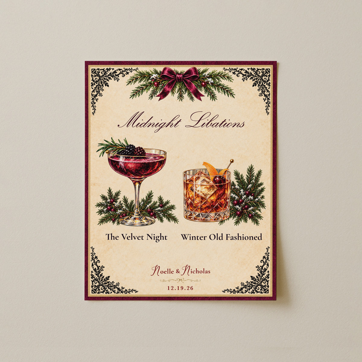 CHRISTMAS SIGNATURE COCKTAIL SIGN
