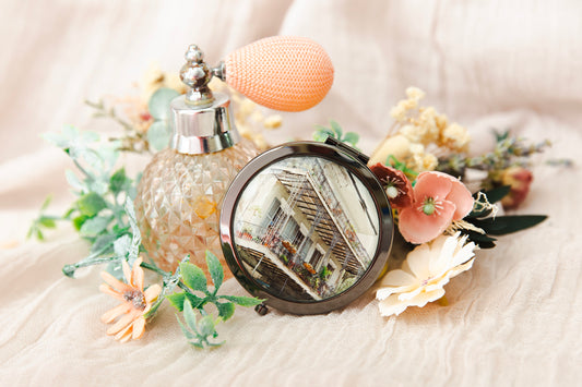 NEW ORLEANS WROUGHT IRON BALCONY COMPACT MIRROR