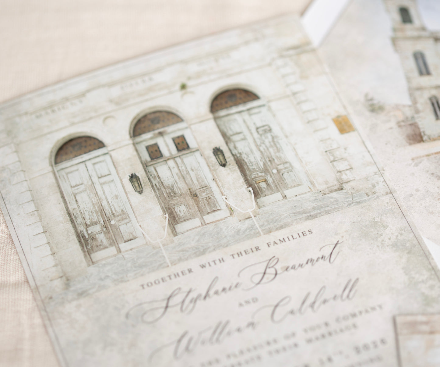 MARIGNY OPERA HOUSE WEDDING INVITATION WITH ENVELOPES