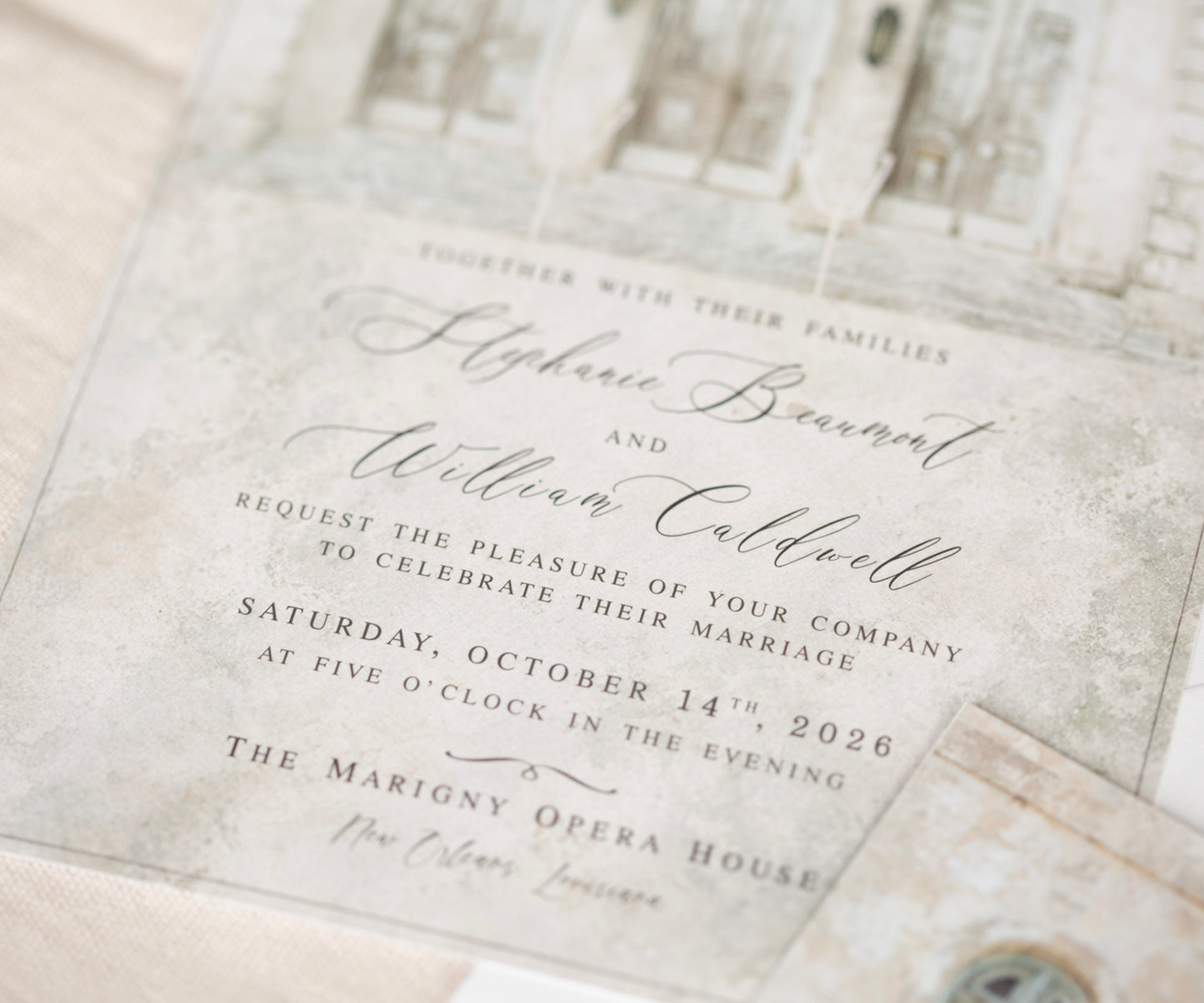MARIGNY OPERA HOUSE WEDDING INVITATION WITH ENVELOPES