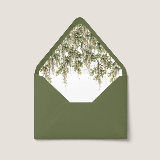 AUDUBON CLUBHOUSE NEW ORLEANS WEDDING ENVELOPE LINER