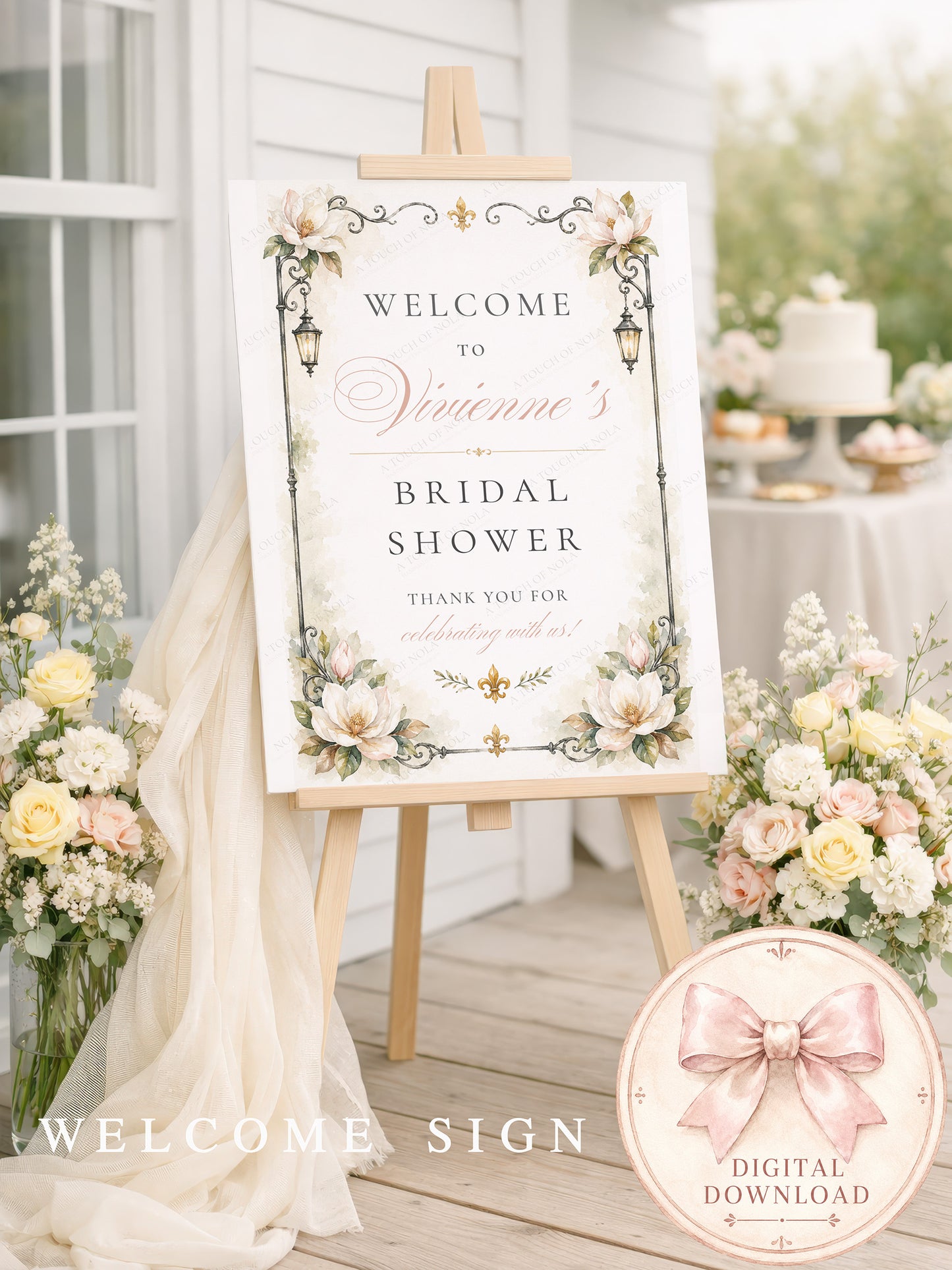 SOUTHERN MAGNOLIA BRIDAL SHOWER INVITATION SUITE