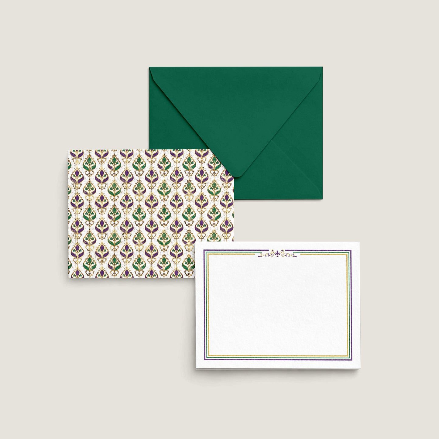 MARDI GRAS FLEUR DE LIS NOTECARD