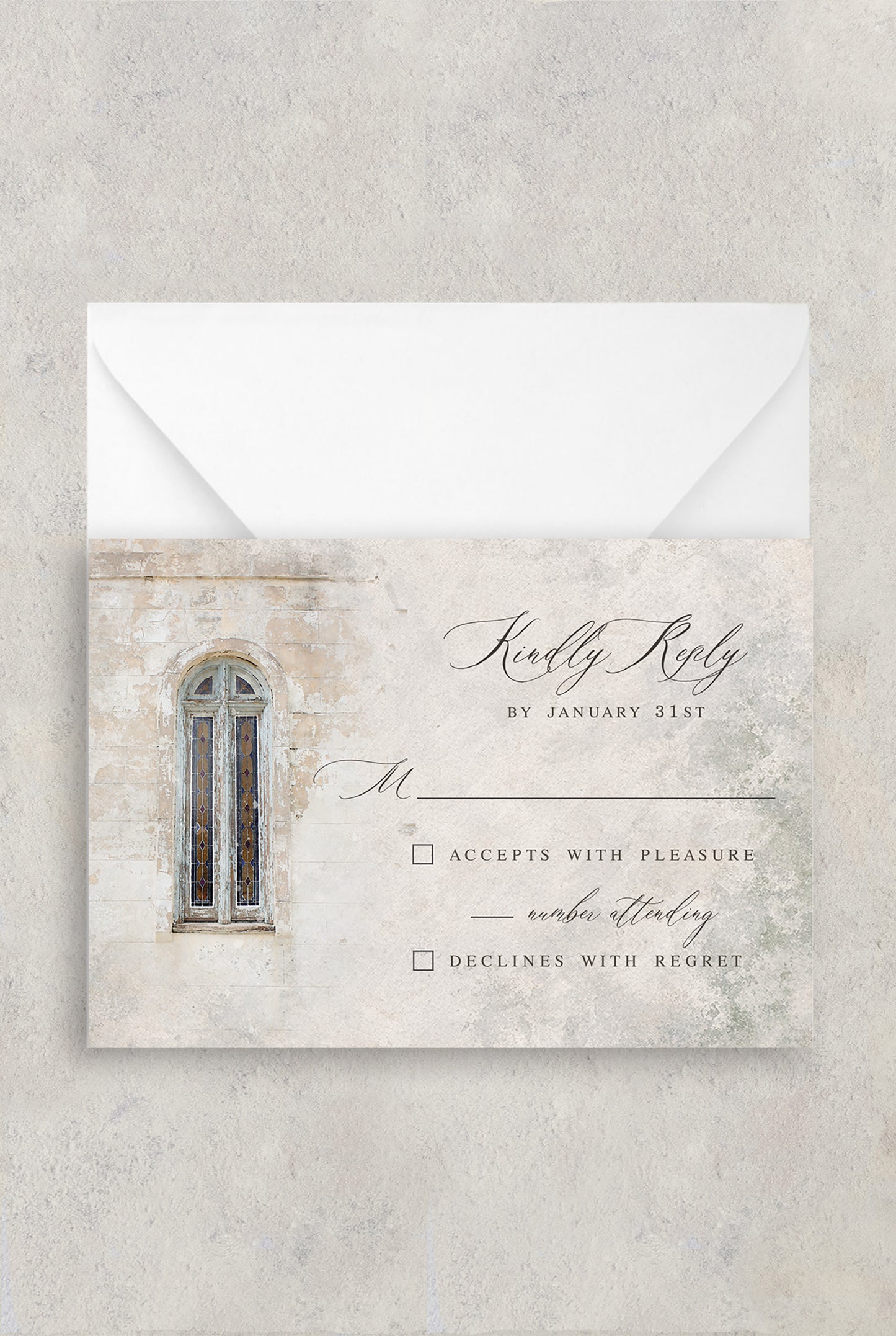 MARIGNY OPERA HOUSE WEDDING RSVP CARD WITH ENVELOPES