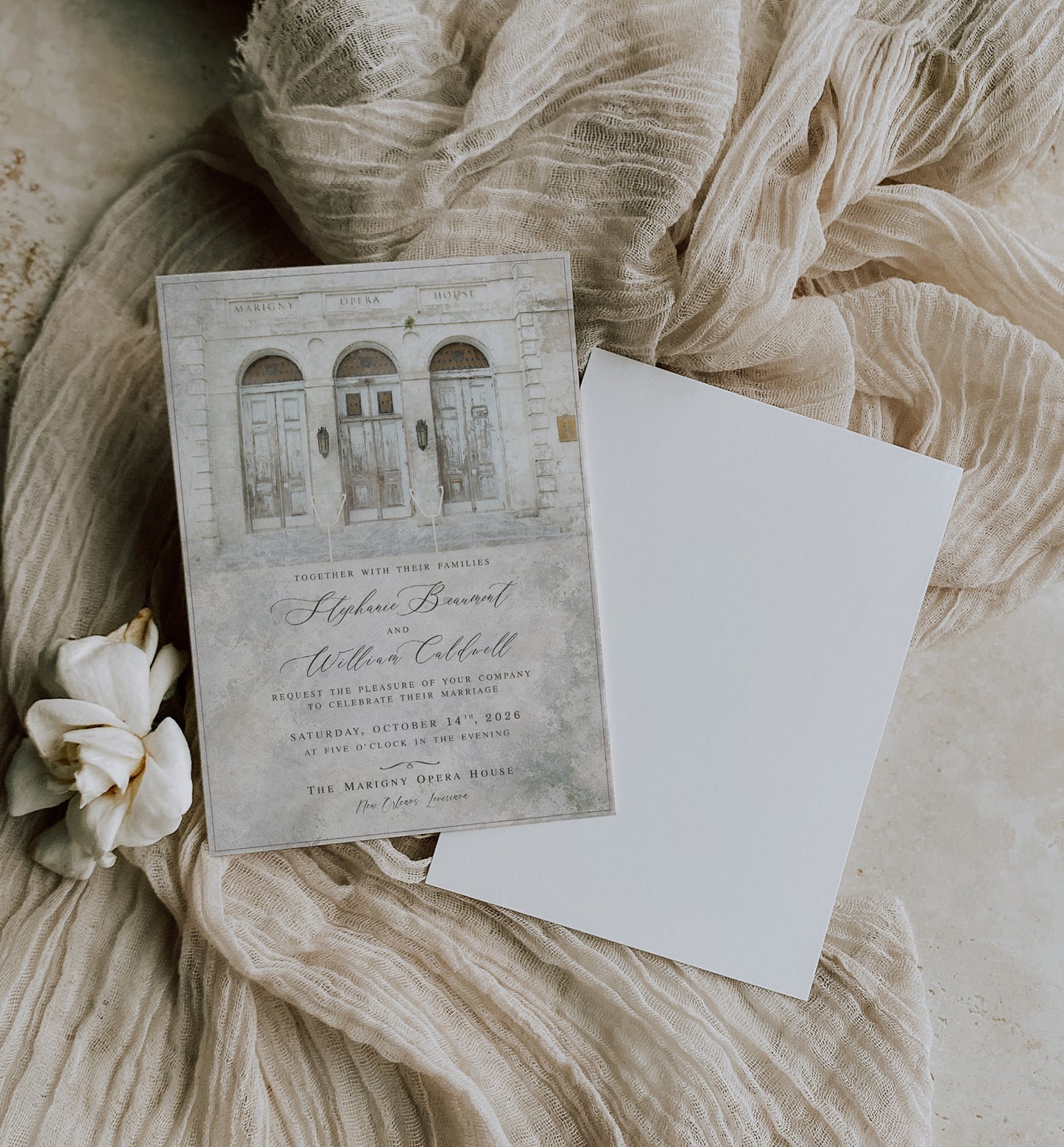 MARIGNY OPERA HOUSE WEDDING INVITATION WITH ENVELOPES