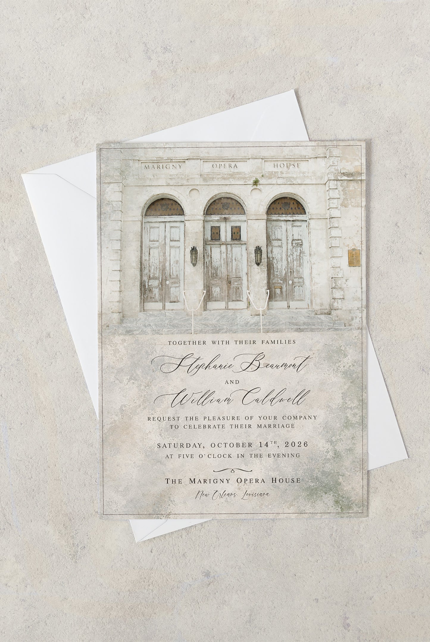MARIGNY OPERA HOUSE WEDDING INVITATION WITH ENVELOPES