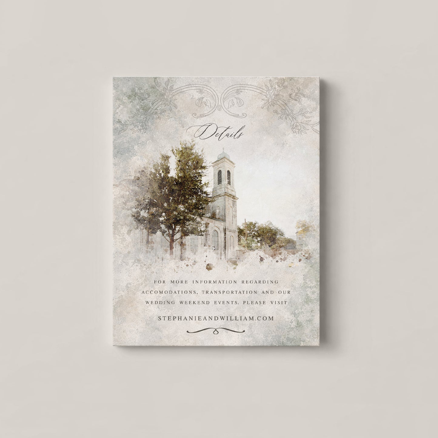 MARIGNY OPERA HOUSE WEDDING DETAILS CARD