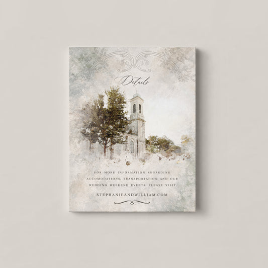 MARIGNY OPERA HOUSE WEDDING DETAILS CARD