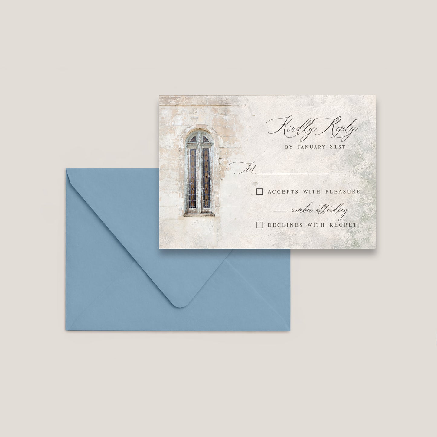 MARIGNY OPERA HOUSE WEDDING RSVP CARD WITH ENVELOPES