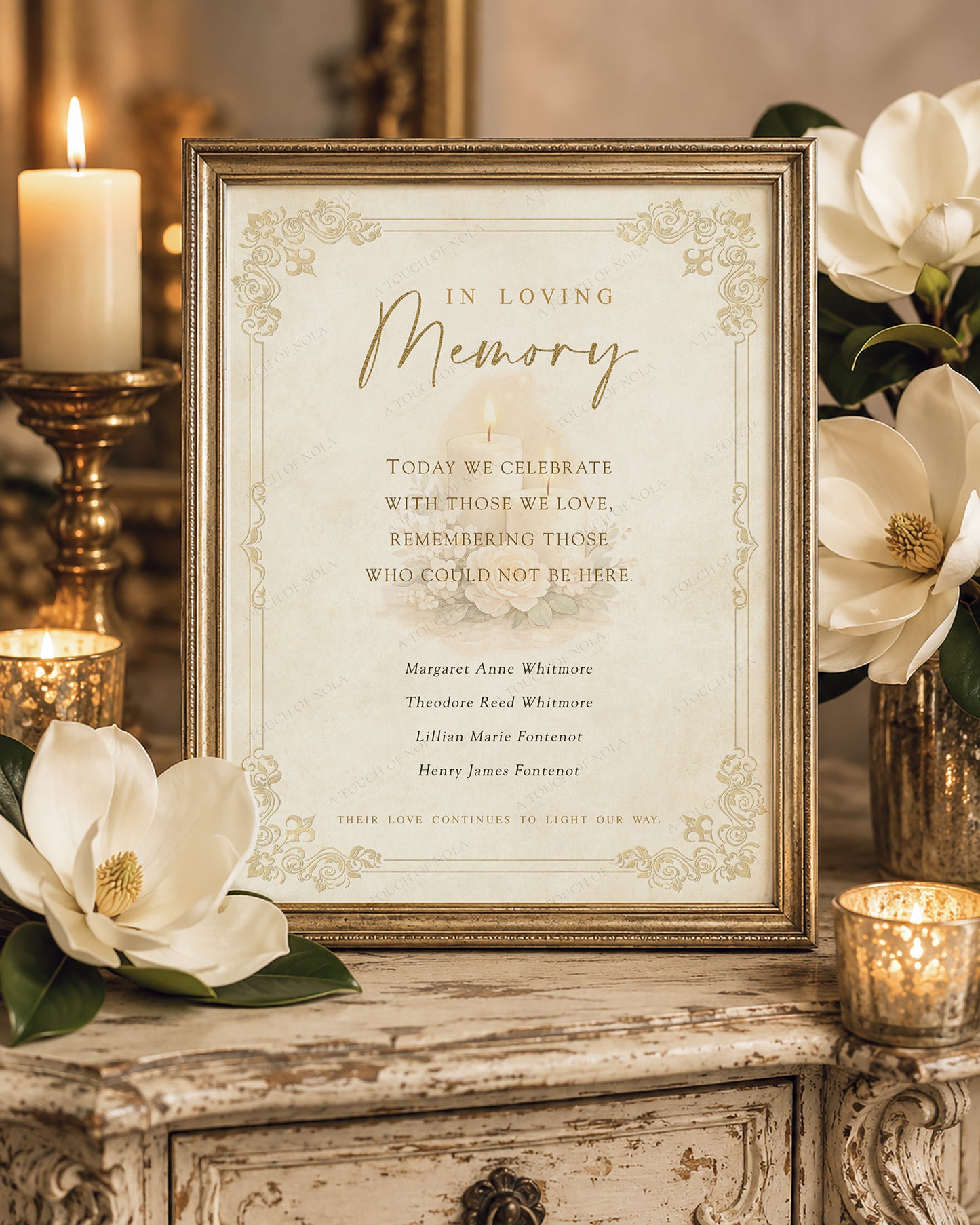 IVORY FLEUR DE LIS MEMORIAL SIGN