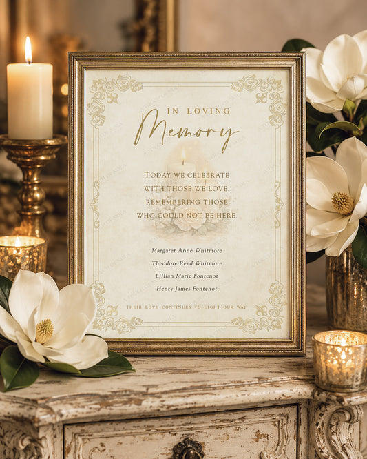 IVORY FLEUR DE LIS MEMORIAL SIGN
