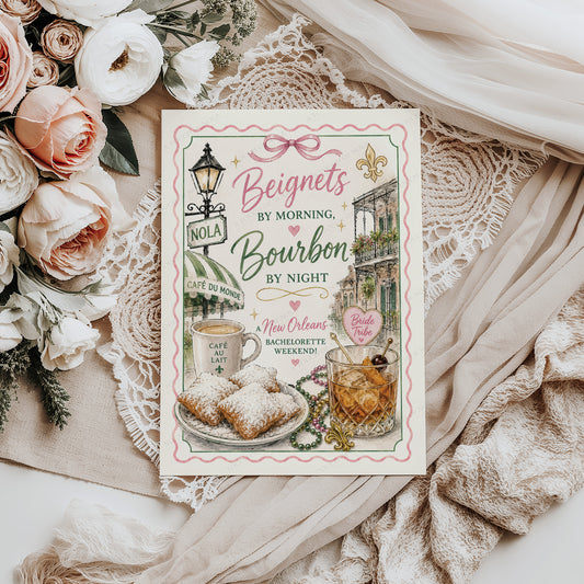NEW ORLEANS BACHELORETTE WEEKEND ITINERARY CARD