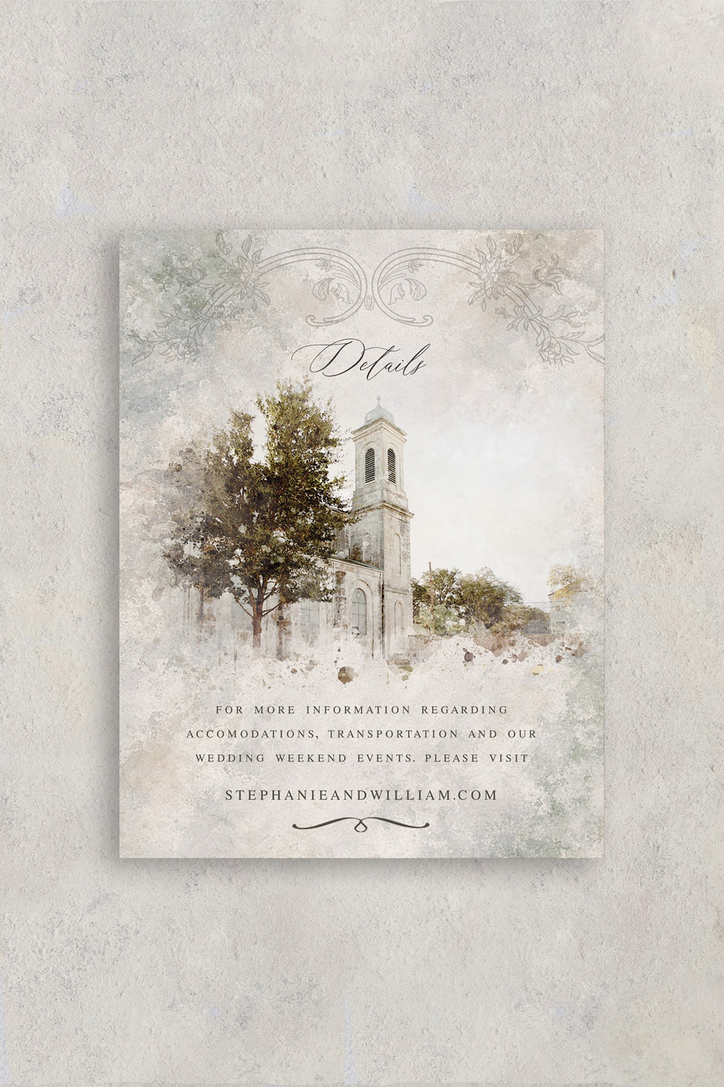 MARIGNY OPERA HOUSE WEDDING DETAILS CARD