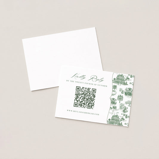 NEW ORLEANS TOILE WEDDING WEBSITE RSVP CARD