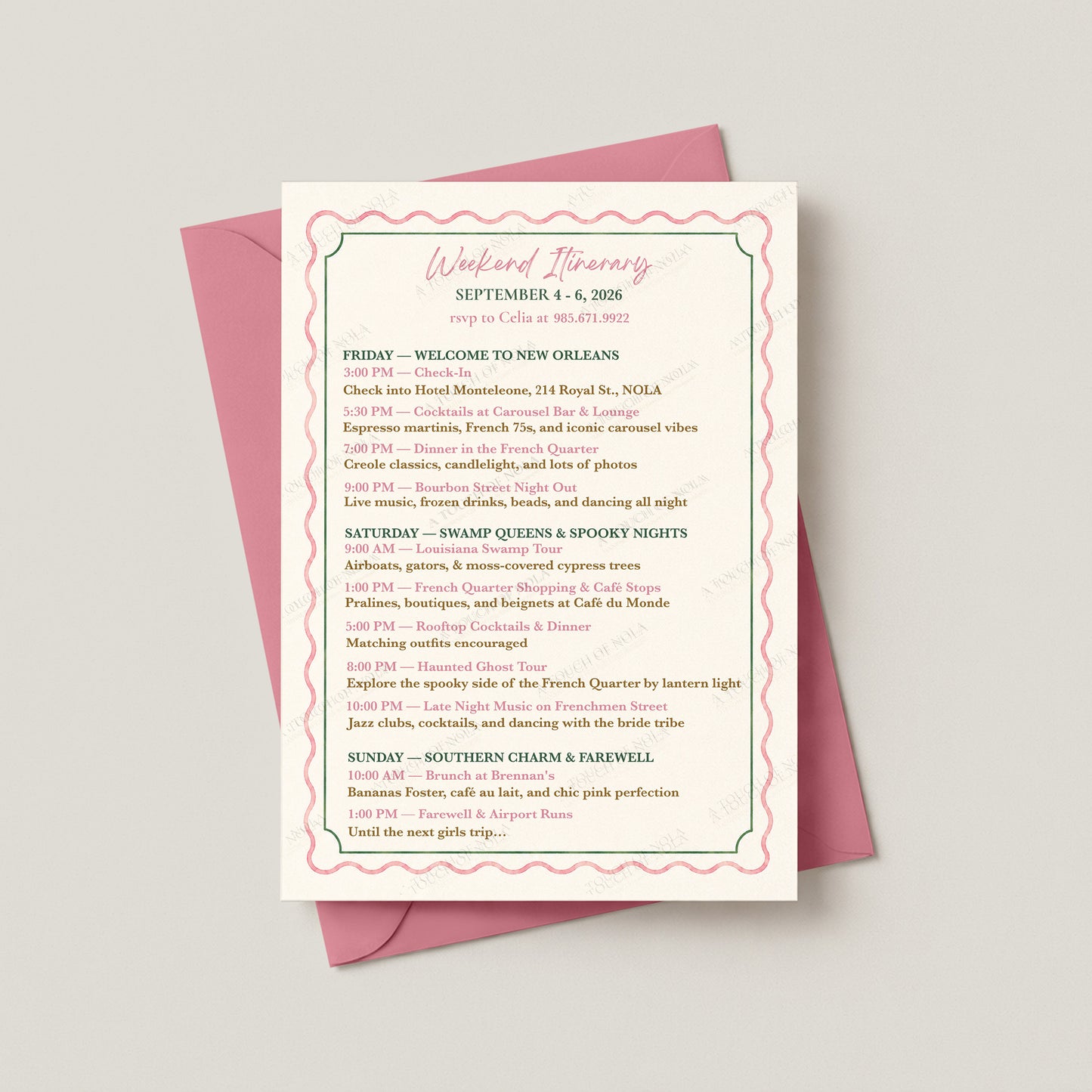 CAFE AU LAIT/BEIGNET BACHELORETTE INVITATION