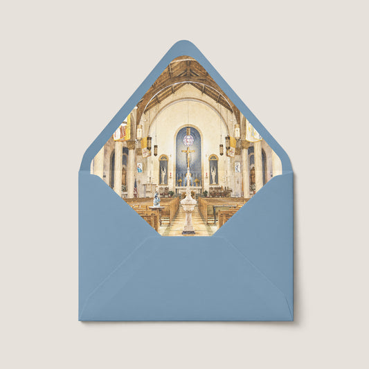 OUR LADY OF THE LAKE CHURCH WEDDING ENVELOPE LINER