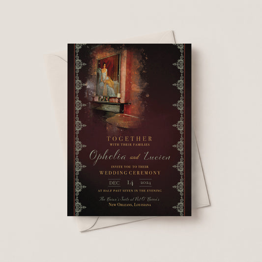 BRIAR'S SUITE NEW ORLEANS WEDDING INVITATION WITH ENVELOPES