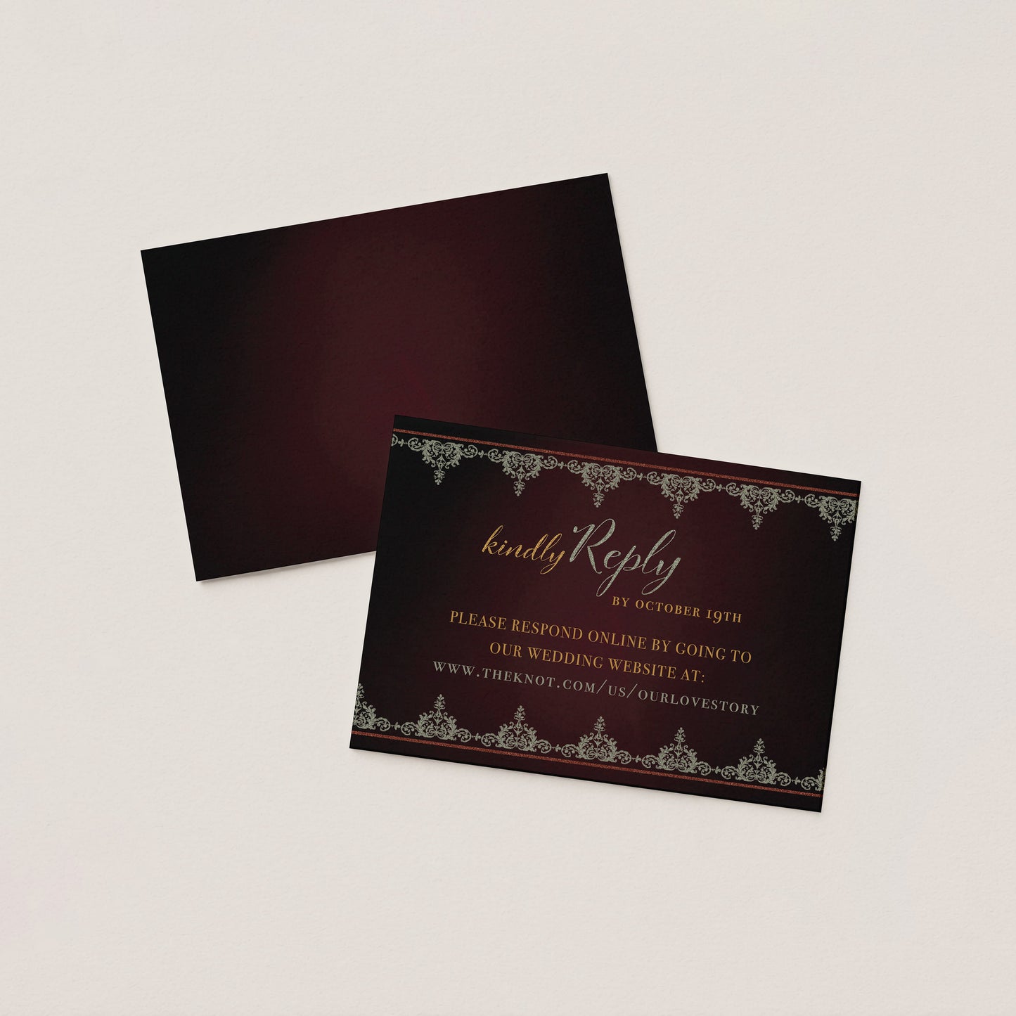BRIAR'S SUITE DOUBLE-SIDED WEDDING WEBSITE RESPONSE CARD
