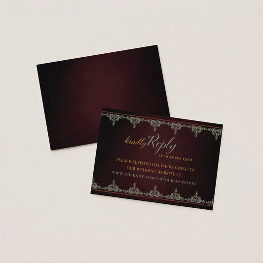 BRIAR'S SUITE DOUBLE-SIDED WEDDING WEBSITE RESPONSE CARD