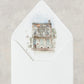 New Orleans wedding envelope liner with a watercolor image of wedding venue Race + Religious.