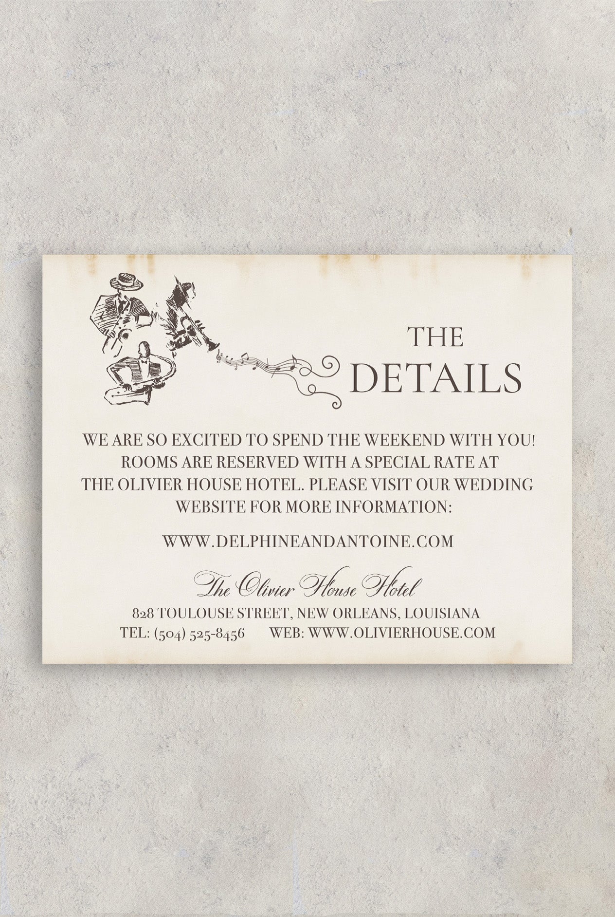 RIVERBOAT JAZZ MUSICIAN DETAILS CARD
