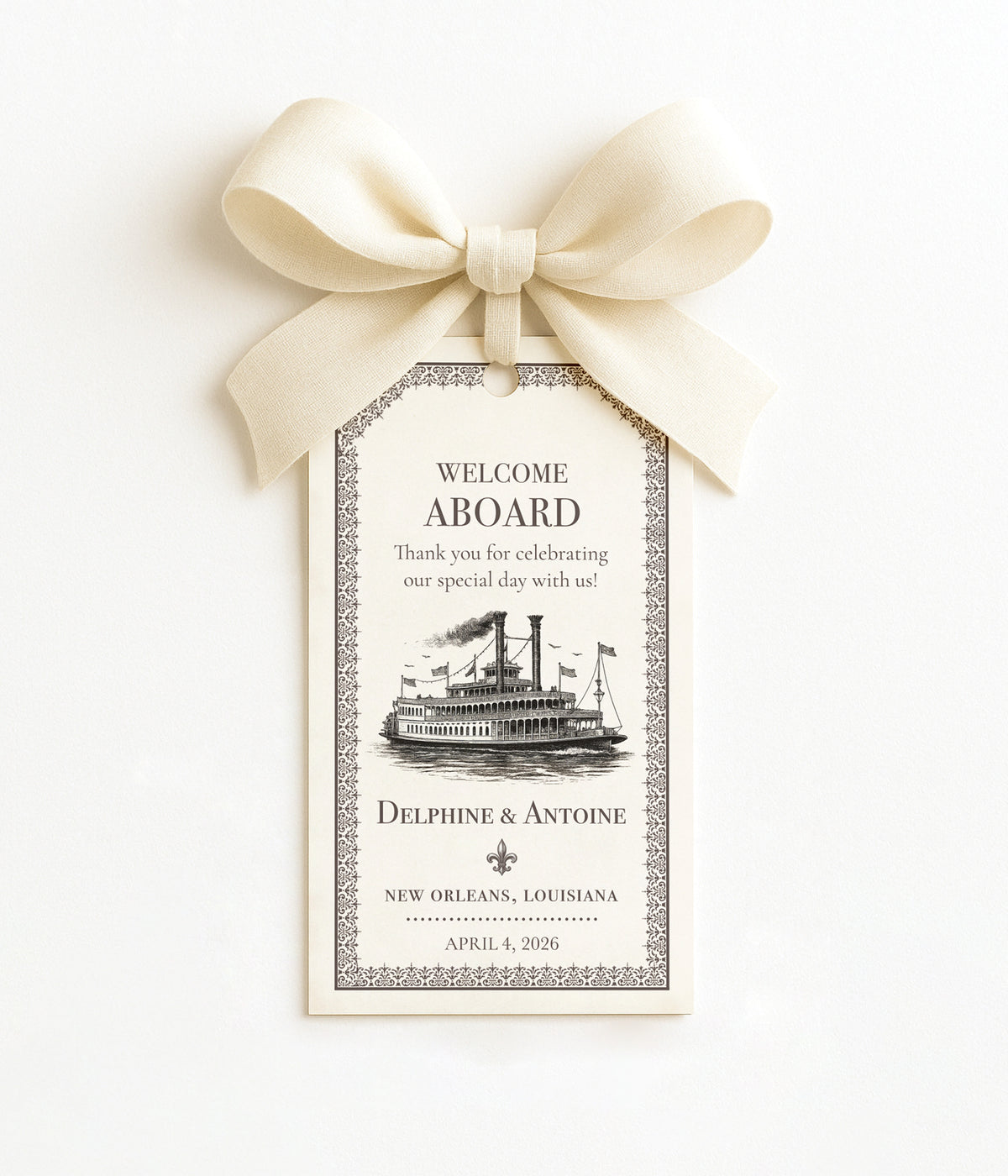 NEW ORLEANS RIVERBOAT THANK YOU GIFT TAG