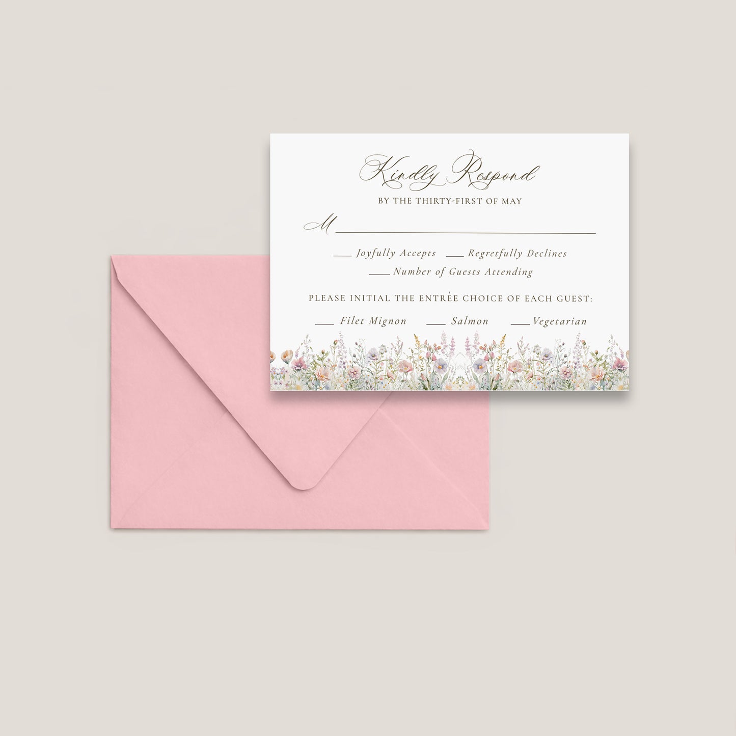 WILDFLOWER RSVP CARD WITH ENVELOPES