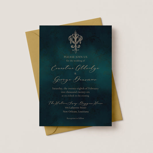 THE HISTORIC SWOOP DUGGINS HOUSE WEDDING INVITATION WITH ENVELOPES
