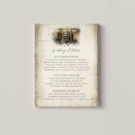 THE PHARMACY MUSEUM SINGLE_SIDED DETAILS CARD