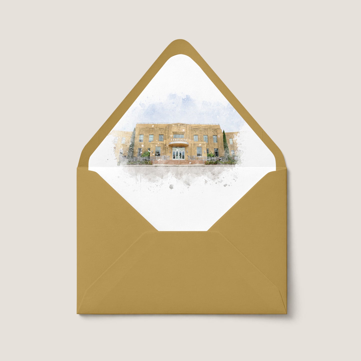 THE TERMINAL NEW ORLEANS WEDDING ENVELOPE LINER