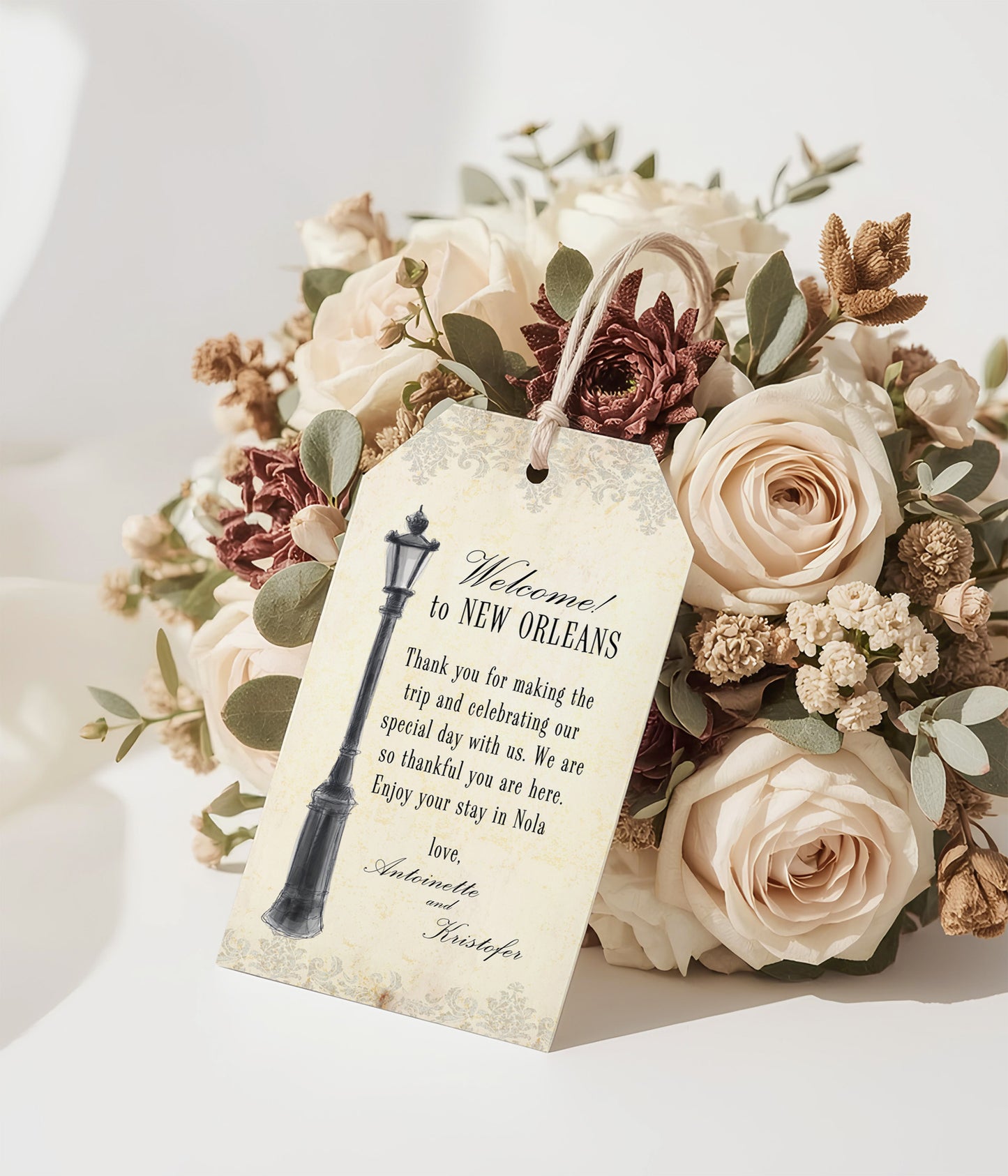 NEW ORLEANS LAMPPOST THANK YOU GIFT TAG