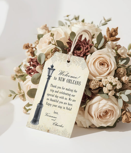 NEW ORLEANS LAMPPOST THANK YOU GIFT TAG
