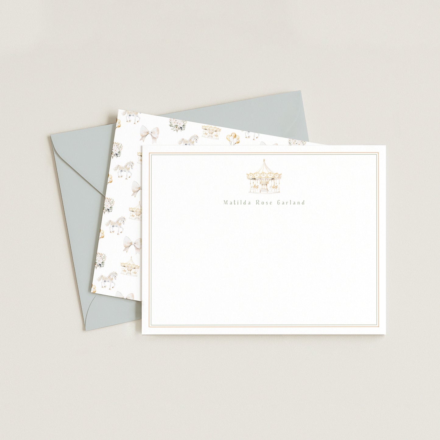 CIRCUS CAROUSEL NOTECARD