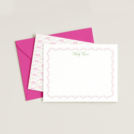 PINK BOW NOTECARD